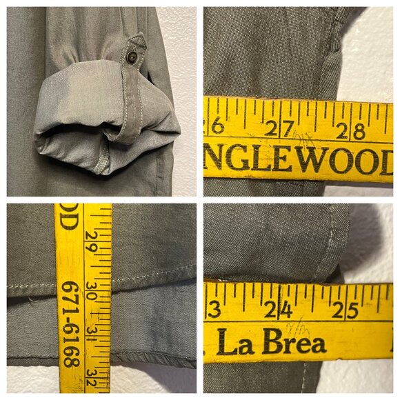 NWT Westport Women 3X Button-Up Shirt Olive Embroidered Pockets Roll-Tab Sleeve - Picture 11 of 16